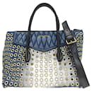 Bolsa de ombro em denim biker Miu Miu