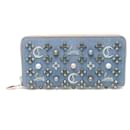 Carteira longa em denim com studs Panettone Christian Louboutin