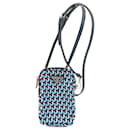 Borsa a spalla in nylon blu navy Prada