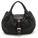 Fendi Spy Bag Handbag Tote in Black Leather