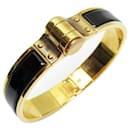 Hermes Black and Gold Enamel Bangle Bracelet - Hermès