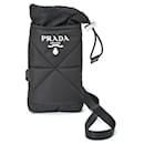 Pochette porte-téléphone en tissu noir Prada