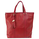 Gucci Red Leather Tote Bag