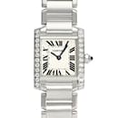 Orologio da polso Cartier Tank Francaise SM W4TA0008 con quadrante argento per donne