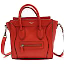 Celine Orange Leather Handbag and Shoulder Bag - Céline