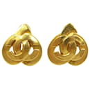 Chanel Coco Mark 97P Metal Gold Earrings