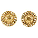 Chanel Coco Mark Gold Plated Clip Earrings