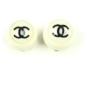 Brincos de resina com clipe Chanel Coco Mark