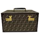 Fendi Zucca Pattern FF Canvas Leather Vanity Bag