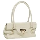 Borsa a Spalla Gancini in Pelle Bianca Salvatore Ferragamo Auth 81779