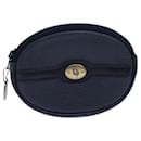 Porte-monnaie en cuir Christian Dior bleu marine Auth bs15647