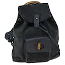 GUCCI Bamboo Shoulder Bag Suede Black 003 1705 0030 Auth 77826 - Gucci