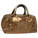 LOEWE Anagram Americana 28 Borsa a mano in pelle tono oro Auth 81906 - Loewe