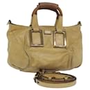 Chloe Etel Hand Bag Leather 2way Beige Auth 80162 - Chloé