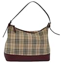 BURBERRY Nova Check Shoulder Bag Canvas Beige Auth bs15735 - Burberry