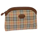 Burberrys Nova Check Pouch Canvas Beige Auth bs15672 - Autre Marque