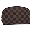 LOUIS VUITTON Pochette Cosmétique PM Damier Ebene N47516 Auth LV 80307 - Louis Vuitton