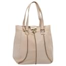 Sac à épaule en cuir beige Auth 80083 - Céline