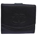 CHANEL COCO Marke Geldbörse Kaviarleder Schwarz CC Auth bs15652 - Chanel