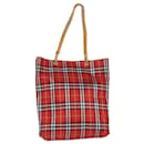 Bolsa tote em canvas Nova Check Burberry vermelha Auth bs15730