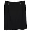 Chanel Knee Length Skirt in Black Wool