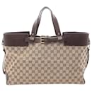 Bolsa tote de lona Gucci GG 106251 em muito bom estado