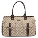 Gucci GG Canvas Double Pocket Bag  Canvas Handbag 114267 in Very Good Condition