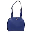 CELINE Shoulder Bag Leather Blue Auth 80611 - Céline