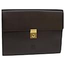 LOEWE Bolsa de Negocios Anagram de Cuero Marrón Auth 81819 - Loewe