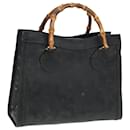 Bolsa de mão em couro preto GUCCI Bamboo 002 123 0260 Auth 79292 - Gucci