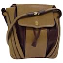 CARTIER Schultertasche aus Leder Beige Rot Auth 80947 - Cartier