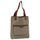 GUCCI GG Supreme Web Sherry Line Tote Bag PVC Beige Red 39 02 003 Auth 80138 - Gucci