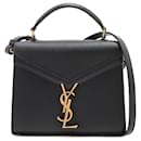 Cassandre Mini Grained Calfskin Leather 3-Ways Top-handle Bag Black - Saint Laurent