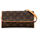 Braune Louis Vuitton Monogram Pochette Twin PM Umhängetasche