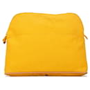 Yellow Hermès Toile Bolide Trousse de Voyage GM Pouch