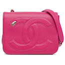 Pink Chanel Lambskin CC Mania Flap Crossbody Bag