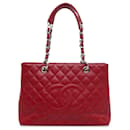 Red Chanel Caviar Grand Shopping Tote