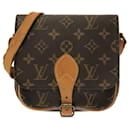 Bolsa transversal Cartouchiere PM Monograma Louis Vuitton marrom