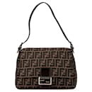 Braune Fendi Zucca Canvas Mamma Forever Schultertasche