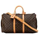 Bolsa de viagem Keepall Bandoulière 50 Monograma Louis Vuitton marrom