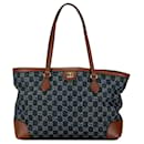 Blue Gucci Medium GG Denim Ophidia Shopping Tote