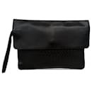 Black Bottega Veneta Intrecciato Clutch