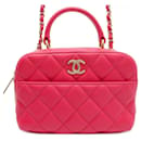 Sac bowling Trendy CC en cuir d'agneau rose de Chanel