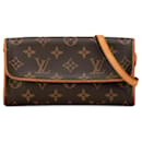 Braune Louis Vuitton Monogram Pochette Twin PM Umhängetasche