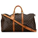 Sac de voyage Keepall Bandoulière 50 Monogram Louis Vuitton marron