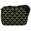 Green Prada Symbole Triangolo Crossbody