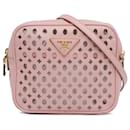 Pink Prada Perforated Saffiano Crossbody