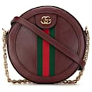 Red Gucci Mini Round Ophidia Leather Crossbody Bag