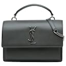 Gray Saint Laurent Medium Monogram Sunset Satchel