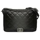 Borsa a tracolla Boy Flap in pelle di vitello ombré grigia grande - Chanel